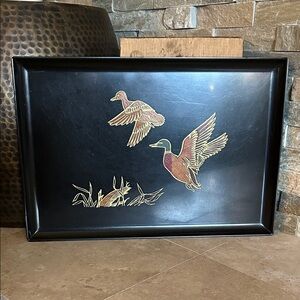 COUROC OF MONTEREY Hand Inlaid Duck Serving Tray